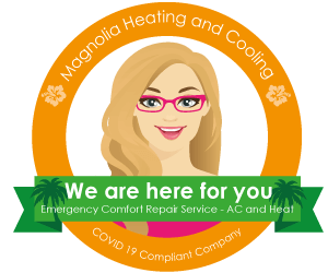 Covid-19 graphic: Magnolia Heating and Cooling, We are here for you