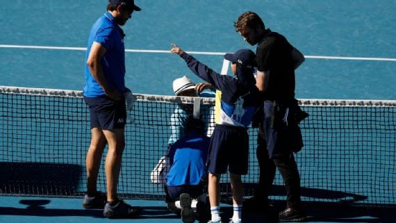 Medvedev smashes net camera, avoids huge upset