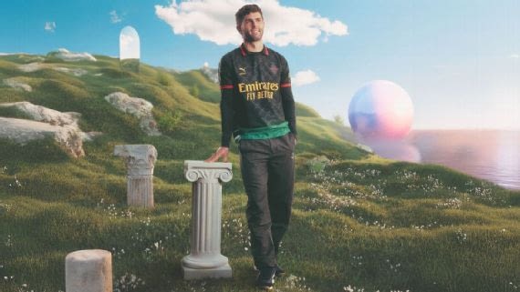 Christian Pulisic in Dreamland as he models new AC Milan kit
