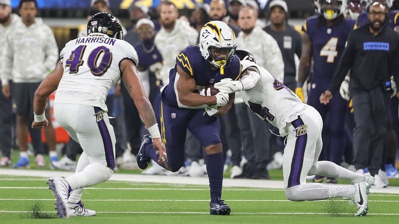 Chargers' J.K. Dobbins sidelined with MCL sprain, playoff hopes in balance