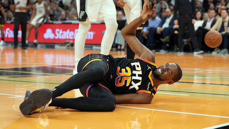 Kevin Durant exits Suns-Spurs game with ankle injury, team faces uncertainty