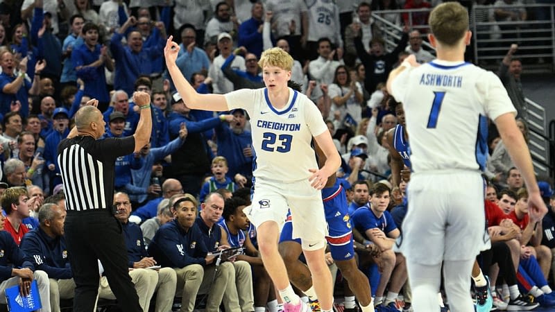 Unranked Creighton storms past No. 1 Kansas in shocking upset