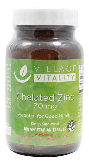 Chelated Zinc 30 mg - 100 Tablets -  Front