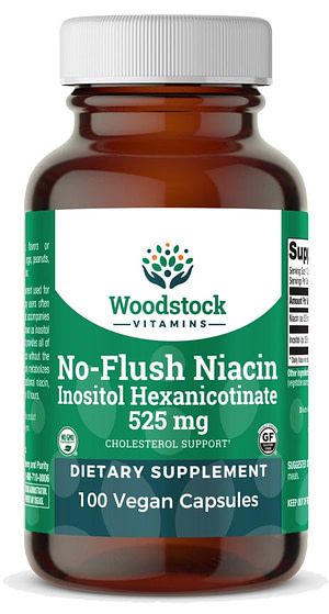 No-Flush Niacin Inositol Hexanicotinate 525 mg - 100 Capsules