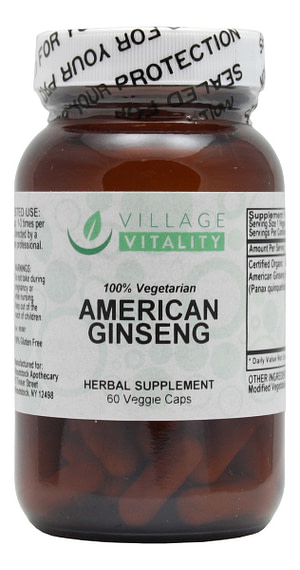 American Ginseng - 60 Capsules - Front
