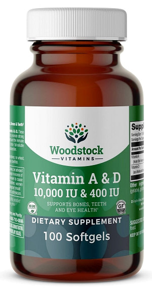 Vitamin A&D 10, 000 & 400 I.U. - 100 Softgels