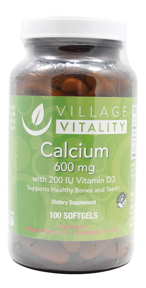 Calcium 600 mg with Vitamin D3 200 I.U. - 100 Softgels Front