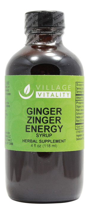 Ginger Zinger Energy Syrup - 4 oz Liquid - Front