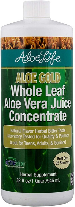 Aloe Gold Whole Leaf Aloe Vera Juice Concentrate - 32 oz Liquid