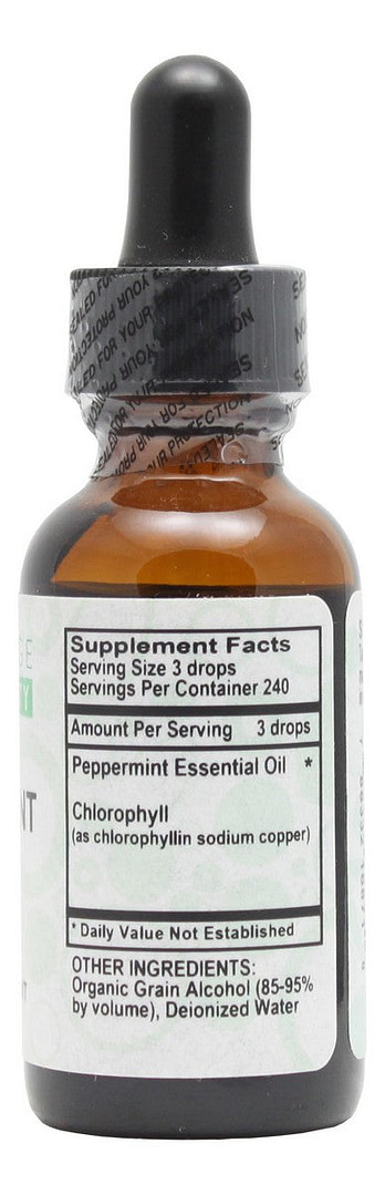 Peppermint Spirits in Organic Alcohol - 1 oz Liquid - Supplement Facts