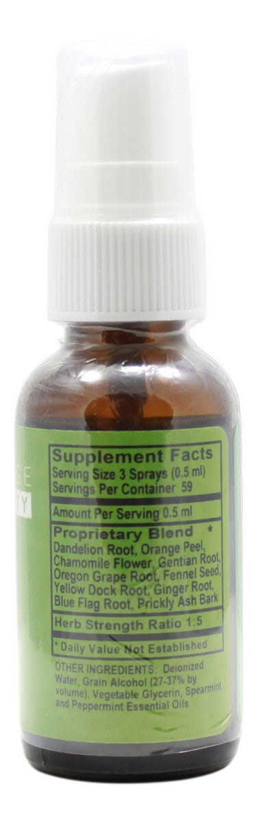 Digestive Bitters Mint - 1 oz Spray - Supplement Facts