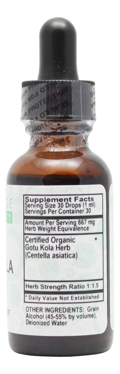 Gotu Kola - 1 oz Liquid - Supplement Facts