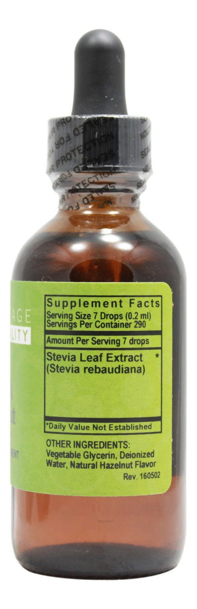 Stevia Hazelnut Flavor - 2 oz Liquid - Supplement Facts