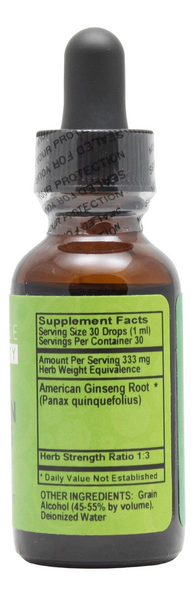 American Ginseng - 1 oz Liquid - Supplement Facts