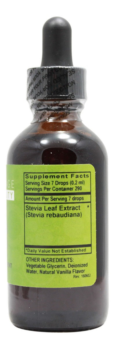 Stevia Vanilla Flavor - 2 oz Liquid - Supplement Facts