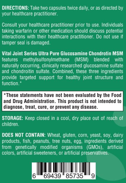Vital Joint Series Ultra Pure Glucosamine Chondroitin MSM - 120 Capsules