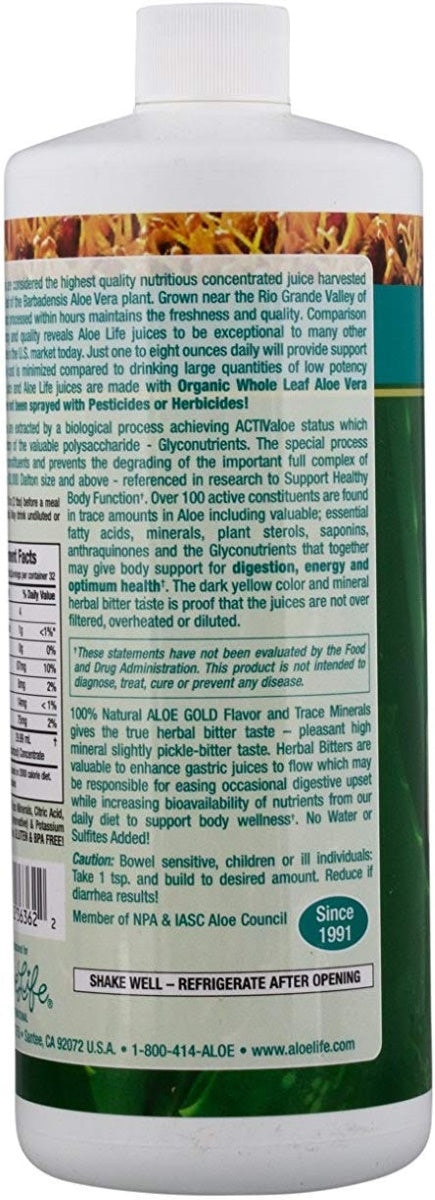 Aloe Gold Whole Leaf Aloe Vera Juice Concentrate - 32 oz Liquid