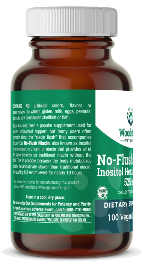 No-Flush Niacin Inositol Hexanicotinate 525 mg - 100 Capsules