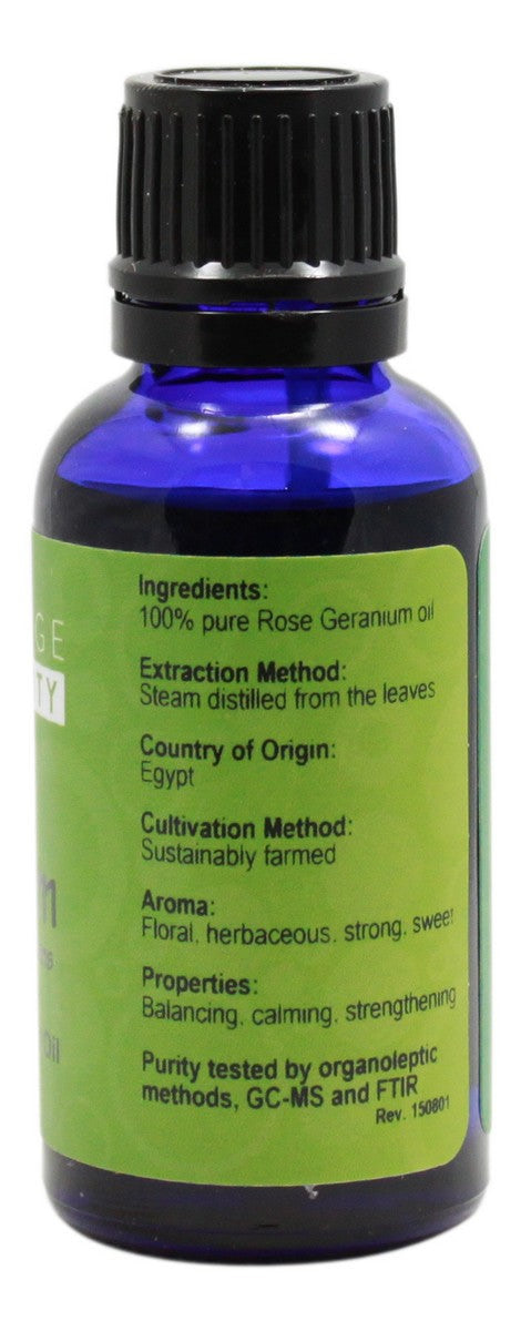 Rose Geranium Essential Oil - 1 oz - Supplement Facts