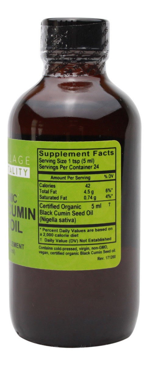 Organic Black Cumin Seed Oil - 4 oz - Supplement Facts