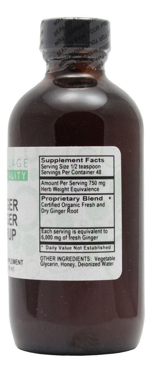 Ginger Zinger Syrup - 4 oz Liquid - Supplement Facts