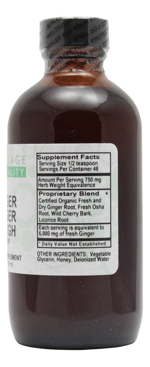 Ginger Zinger Cough Syrup - 4 oz Liquid - Supplement Facts