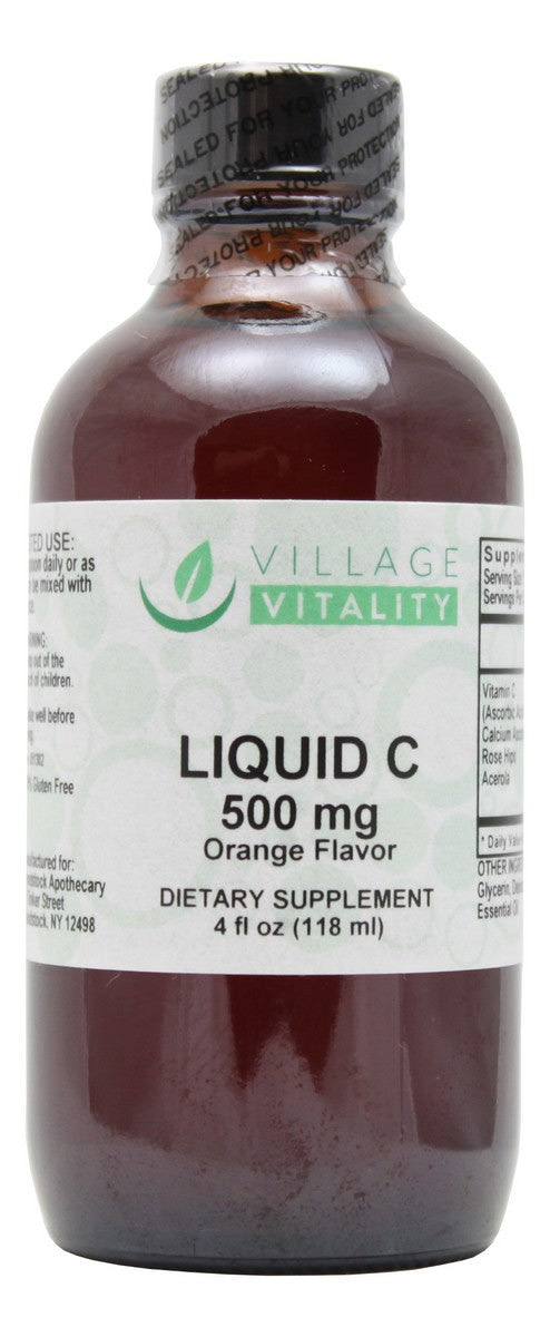 Liquid C 500 mg Orange Flavor - 4 oz Liquid - Front