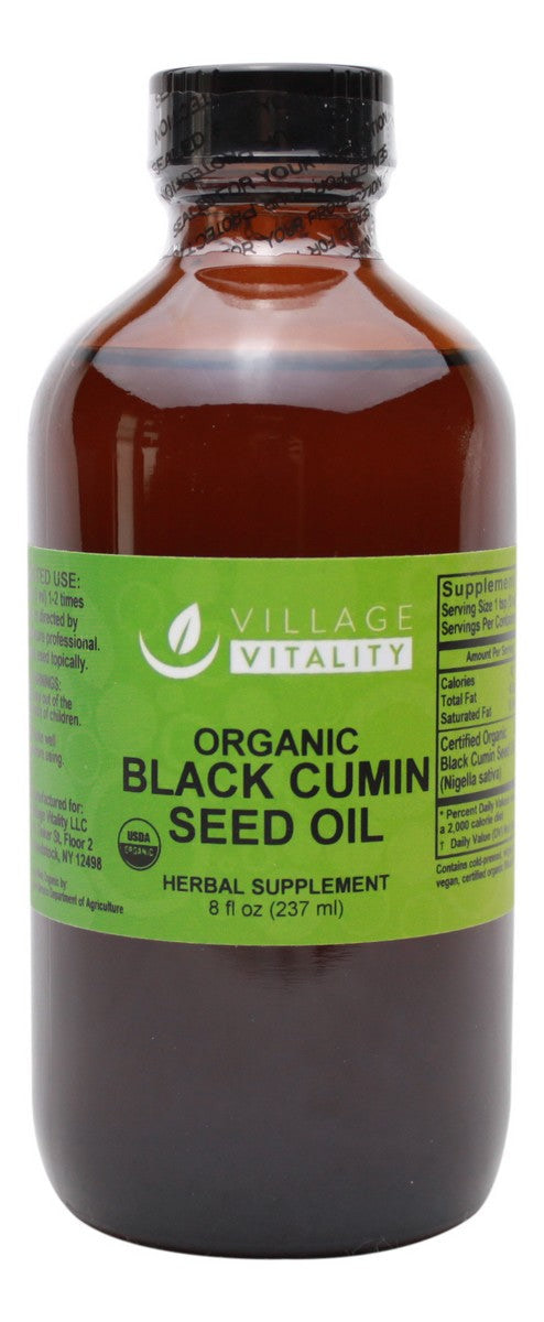 Organic Black Cumin Seed Oil - 8 oz - Front