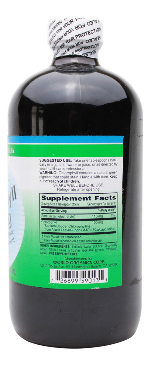 Liquid Chlorophyll - 16 oz - Supplement Facts