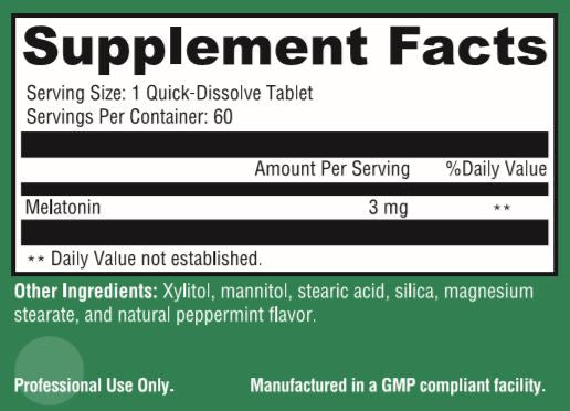 Melatonin 3 mg Quick Dissolve - 60 Tablets