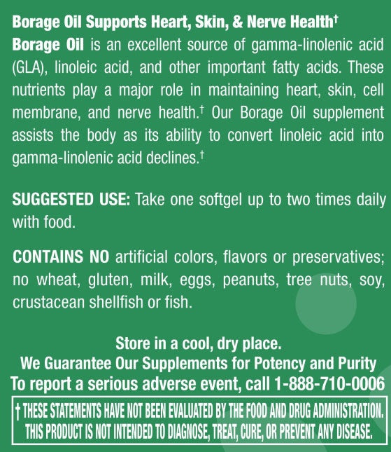 Borage Oil 1,000 mg - 30 Softgels