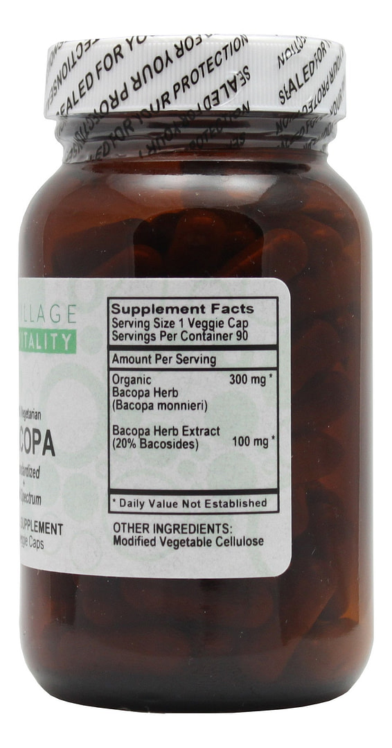 Bacopa- 90 Veggie Capsules- Supplement Facts