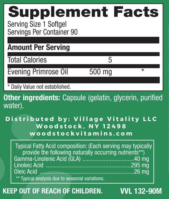 Evening Primrose Oil 500 mg - 90 Softgels