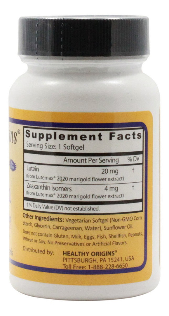 Lutein 20 mg - 60 Softgels - Supplement Facts