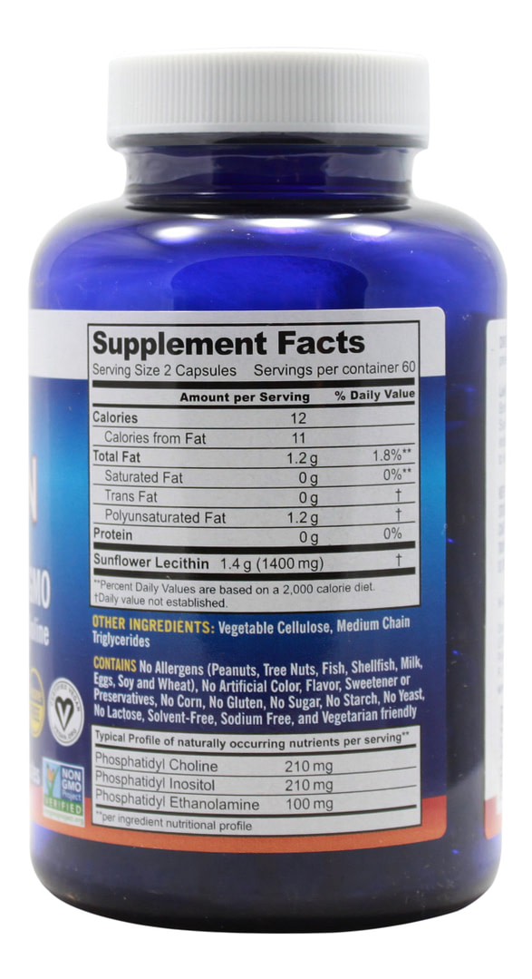 Sunflower Lecithin - 120 Capsules Supplement Facts