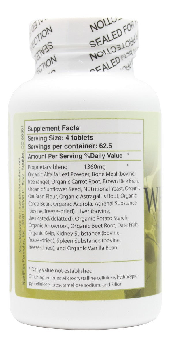 Whole Food Complex - 250 Tablets - Supplement Facts