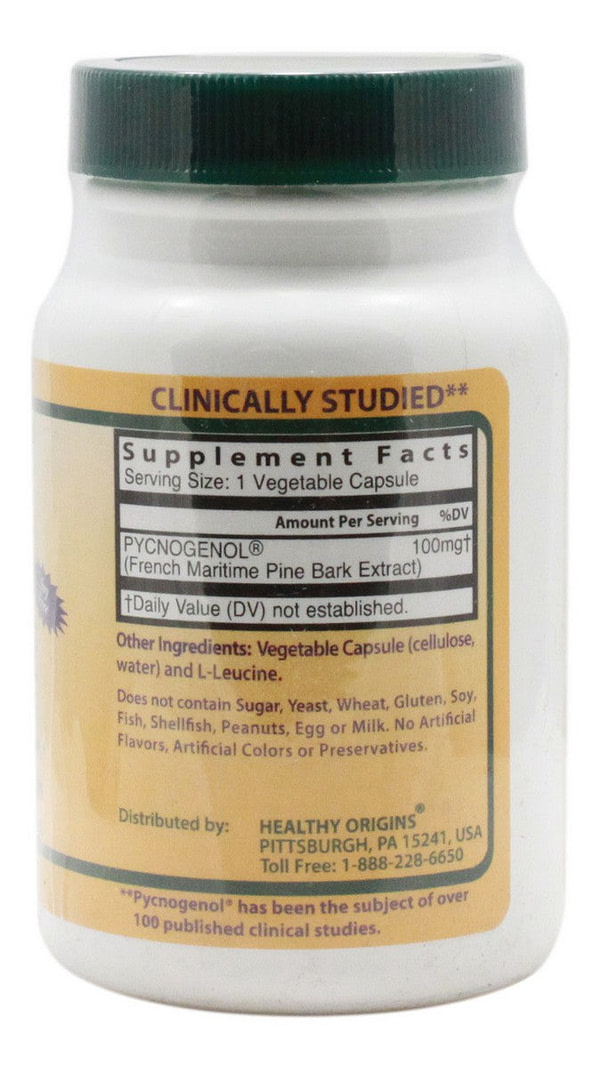 Pycnogenol 100 mg - 60 Capsules - Supplement Facts