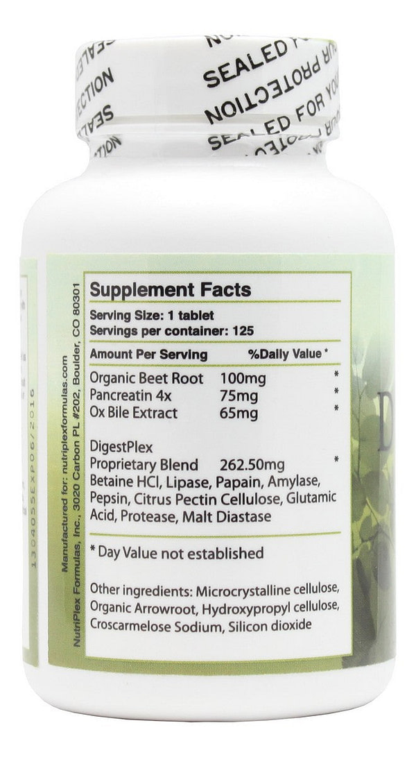 Digestplex - 125 Tablets - Supplement Facts