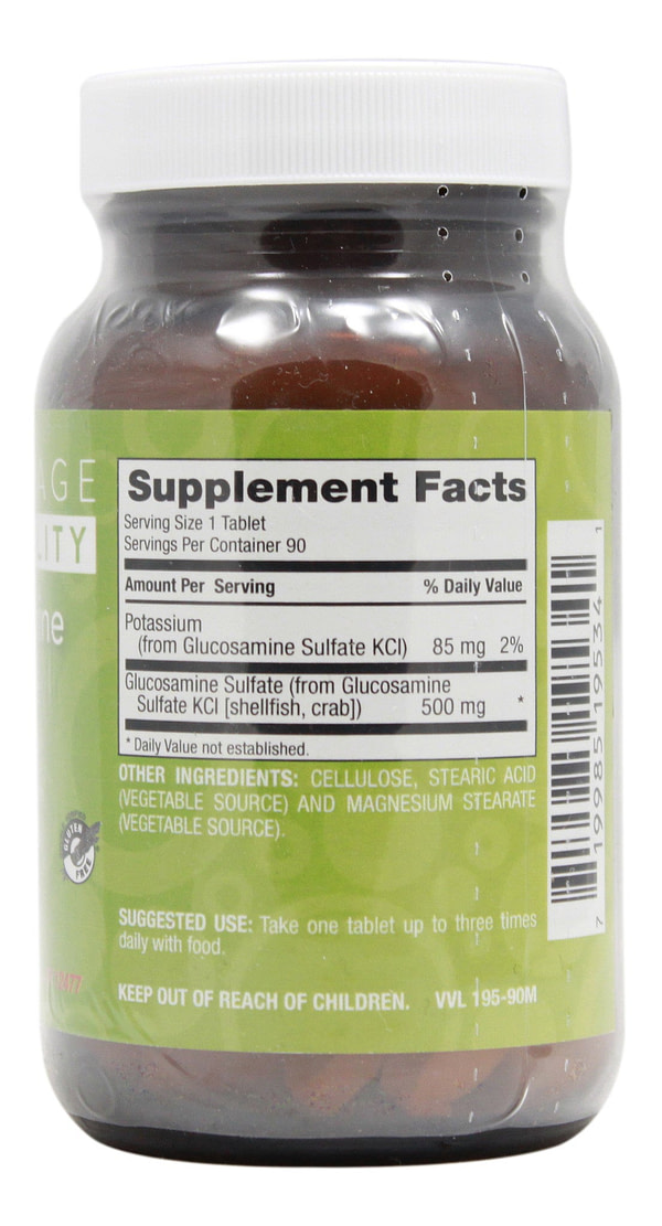 Glucosamine Sulfate 500 mg - 90 Tablets Supplement Facts
