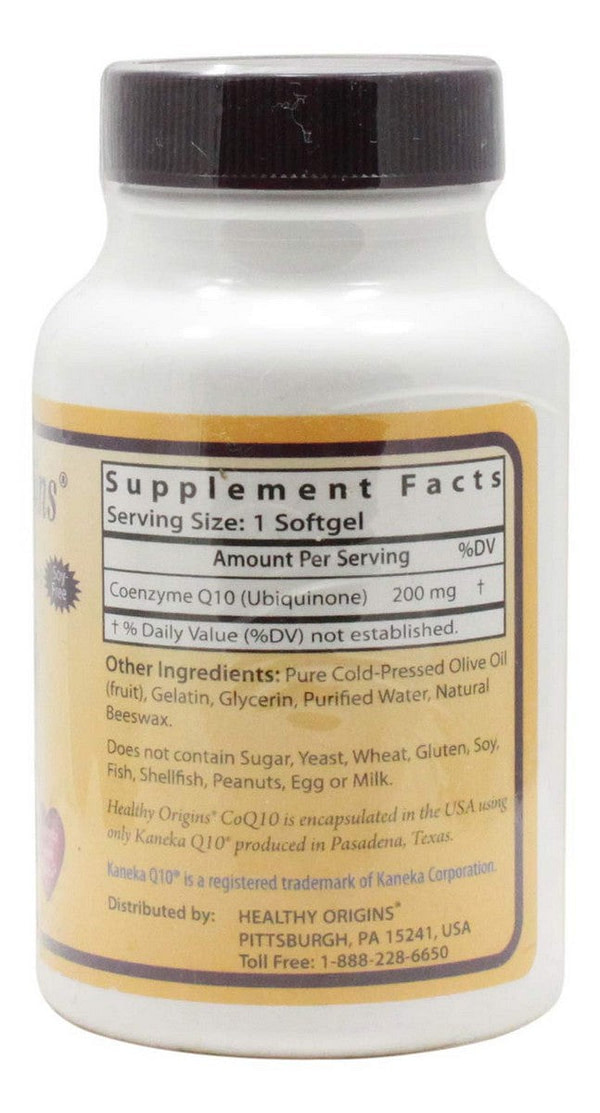 CoQ10 200 mg - 30 Softgels - Supplement Facts