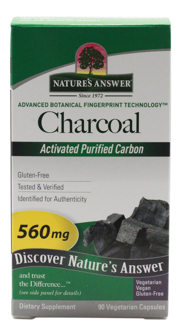 Charcoal Activated Purified Carbon 560mg - 90 Capsules - Front