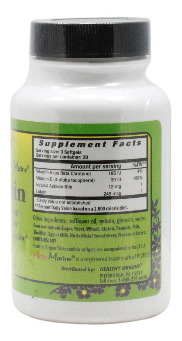 Astaxanthin 4 mg - 60 Softgels - Supplement Facts