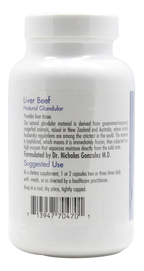 Liver Beef Natural Glandular - 120 Capsules - Info