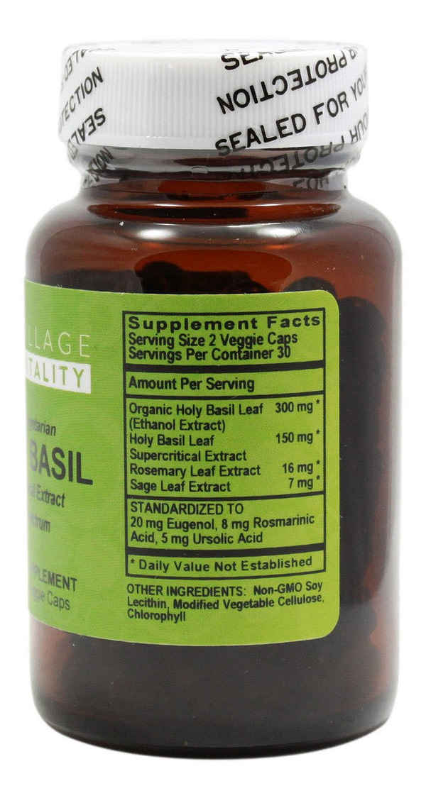 Holy Basil (Supercritical Extract and Full Spectrum) - 60 Liquid Caps - Supplement Facts