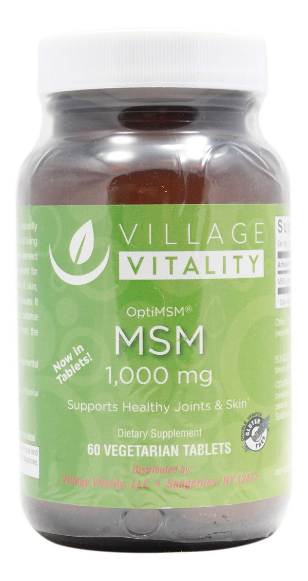 MSM 1,000 mg (OptiMSM) - 60 Tablets - Front