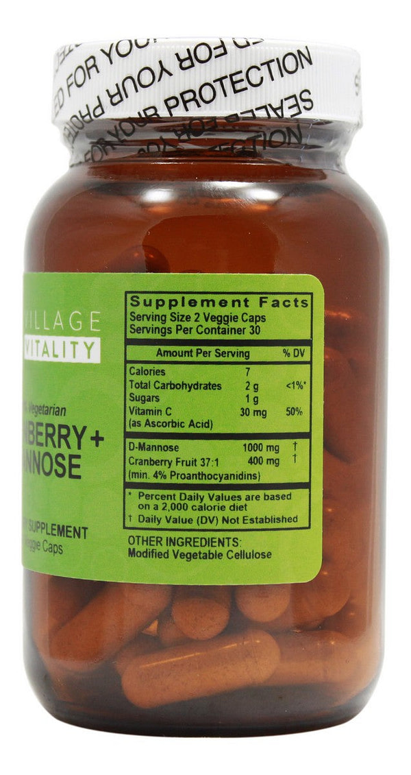 Cranberry + D-Mannose - 60 Capsules - Supplement Facts
