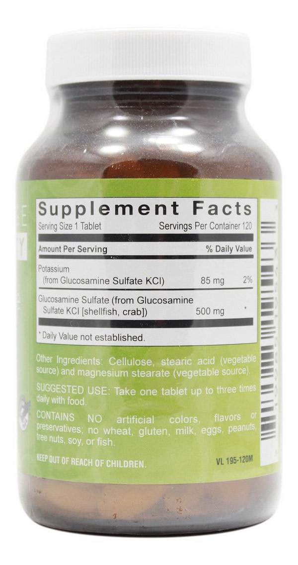 Glucosamine Sulfate 500 mg - 120 Tablets - Supplement Facts
