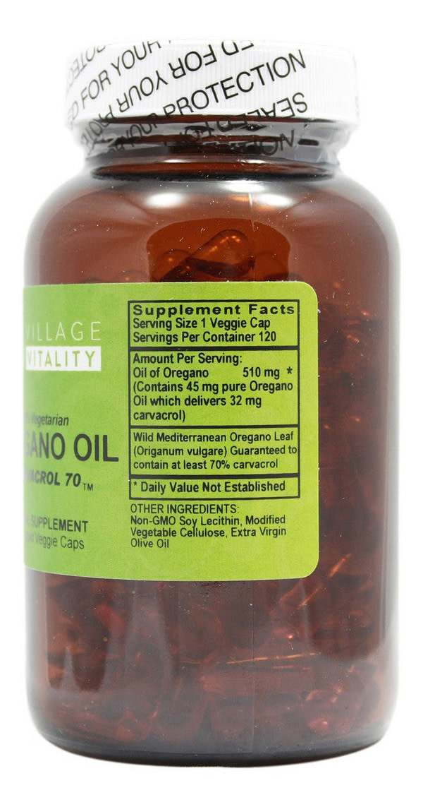 Oregano Oil - 120 Capsules - Supplement Facts