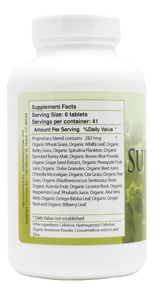 Super Greens - 250 Tablets - Supplement Facts