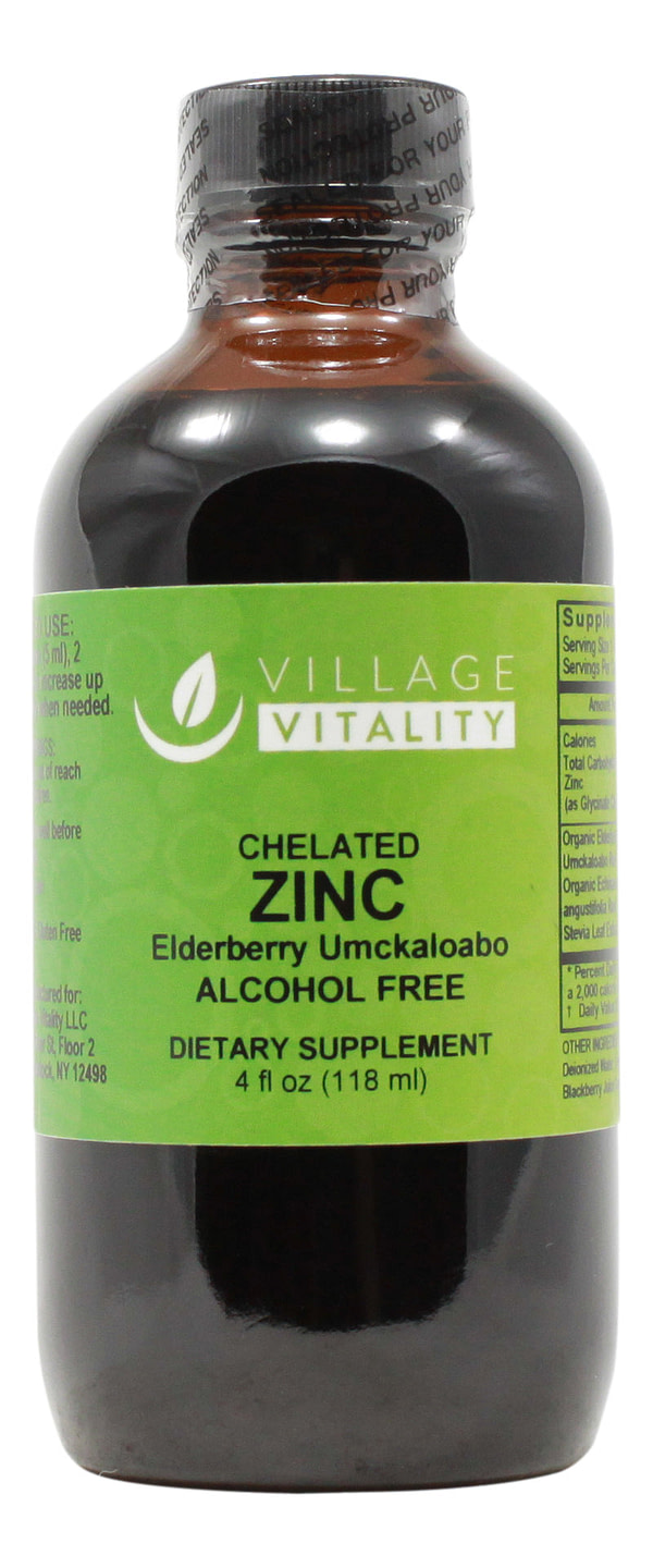 Chelated Zinc (Elderberry Umckalaloabo) Alcohol Free - 4 oz Liquid